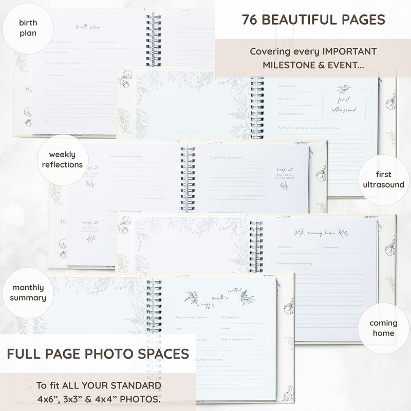 ZIRI & ZANE Keepsake Pregnancy Journal to Cherish Forever - A Pregnancy Book to Capture Every Milestone of Mom & Baby’s 9-Month Journey - Pregnancy Baby Journal For Expecting First Time Moms & Experienced Moms - Image 5