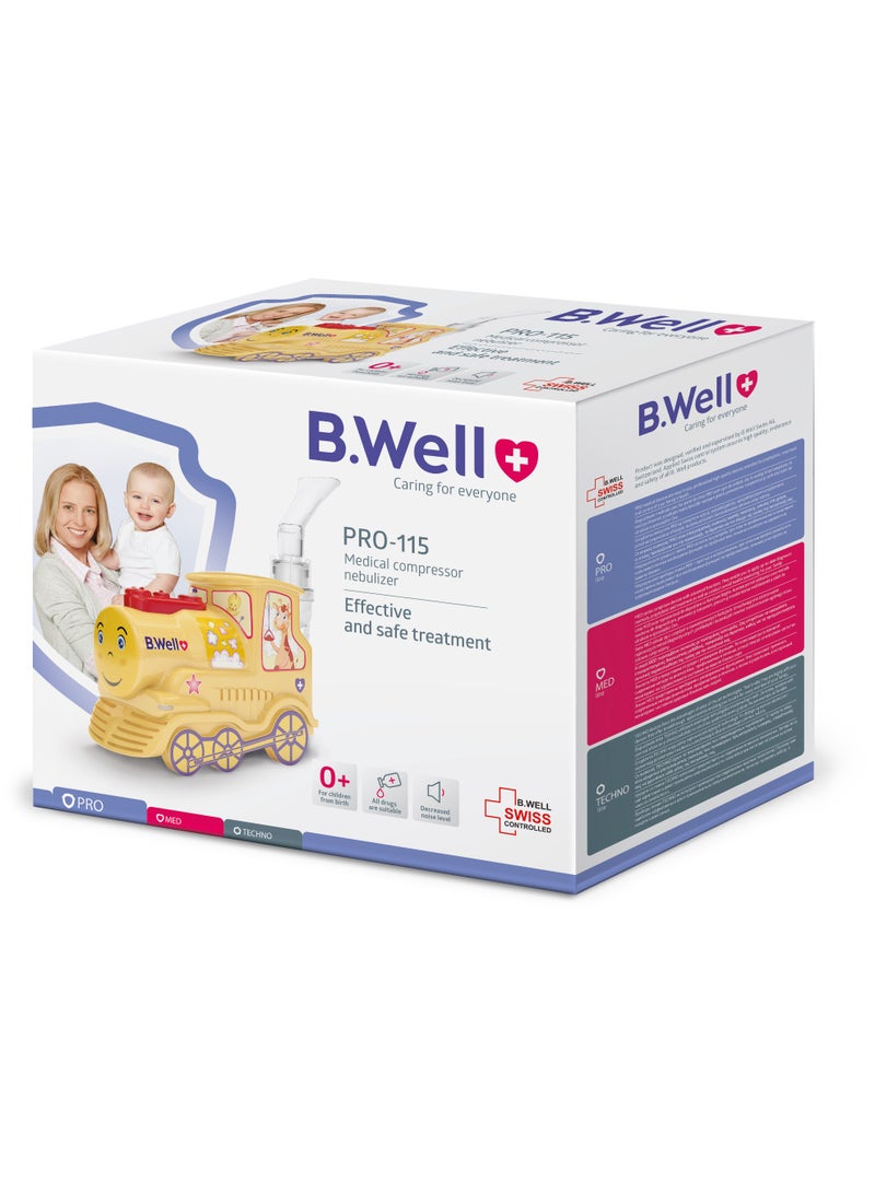 بي.ويل جهاز نيبولايزر ضاغط برو-115 للأطفال لعلاج آمن وفعال للجهاز التنفسي جهاز استنشاق لطيف لعلاج الربو والسعال - Image 3