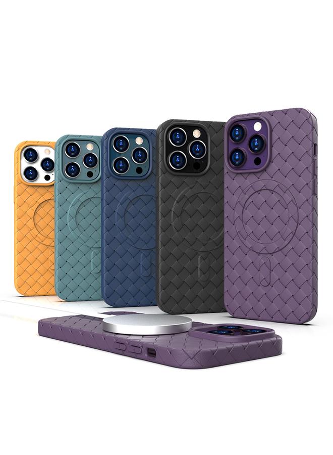 اس-توب جراب لهاتف iPhone 14 Pro بنمط منسوج، جراب هاتف مغناطيسي مبرد من MagSafe - Image 2