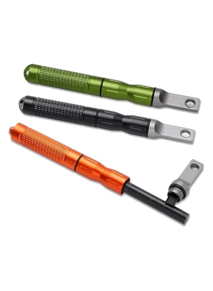 3 Pcs Compact Fire Starter Sticks with Scraper Striker Fire Steel Strikes Survival Flint Fire Steel Spark Magnesium Rod for EDC, Emergency Survival Kits, Camping, Hiking, Bush-Craft