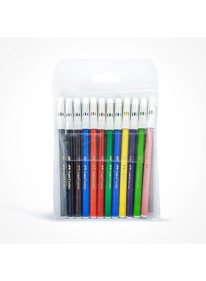 FABER-CASTELL FABER CASTELL-12 Fibre-Tip Colour Markers - Image 3
