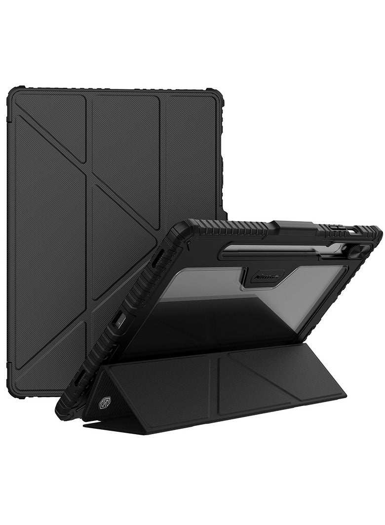 Bumper Pro PU Leather Case Designed For Samsung Galaxy Tab S10 Plus, Pen Holder/Shockproof Cover/Multi Angle Folding Style/Rear Camera Slide Cover - Image 1