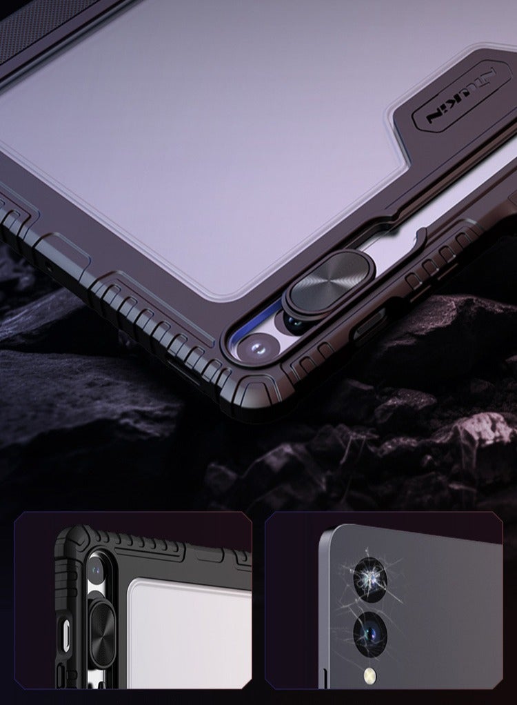Bumper Pro PU Leather Case Designed For Samsung Galaxy Tab S10 Plus, Pen Holder/Shockproof Cover/Multi Angle Folding Style/Rear Camera Slide Cover - Image 2