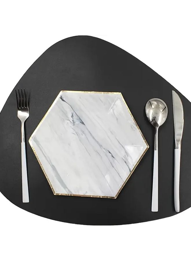 16 Person Hexagonal Marble Gold Edged Paper Plates Cups Napkins Set Party Decor - Image 5