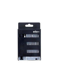 Wiha 75992 System 4 Precision Interchangeable Bit Set, Torx, Slotted, Phillips, Hex Inch, ESD Safe Precision Handle, 27 Piece In Compact Box