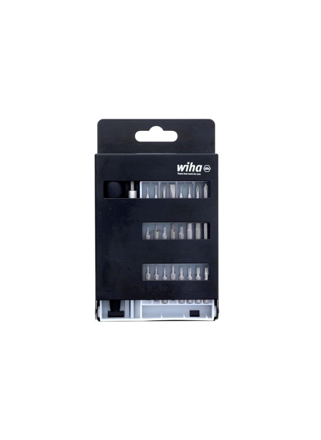 Wiha Wiha 75992 System 4 Precision Interchangeable Bit Set, Torx, Slotted, Phillips, Hex Inch, ESD Safe Precision Handle, 27 Piece In Compact Box  - Image 1