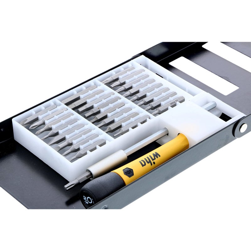 Wiha 75992 System 4 Precision Interchangeable Bit Set, Torx, Slotted, Phillips, Hex Inch, ESD Safe Precision Handle, 27 Piece In Compact Box - Image 3