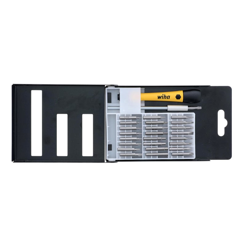 Wiha 75992 System 4 Precision Interchangeable Bit Set, Torx, Slotted, Phillips, Hex Inch, ESD Safe Precision Handle, 27 Piece In Compact Box - Image 2