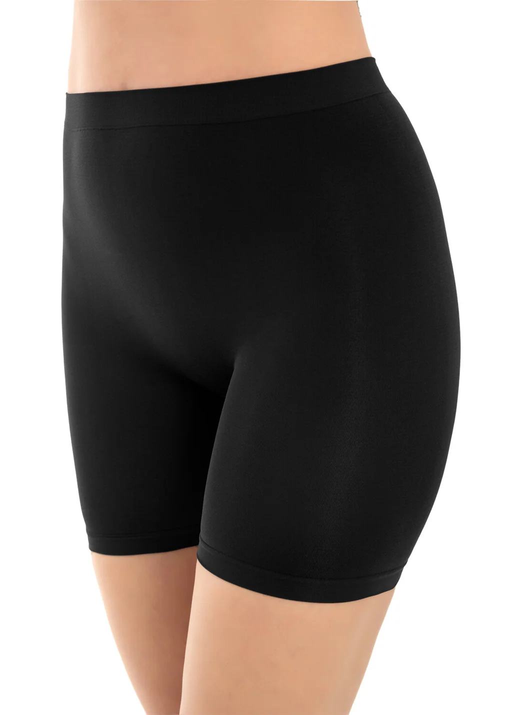 كوتن هيل Premium - Women's Black Ultra-Comfortable Seamless High Waist Long Leg Boxer