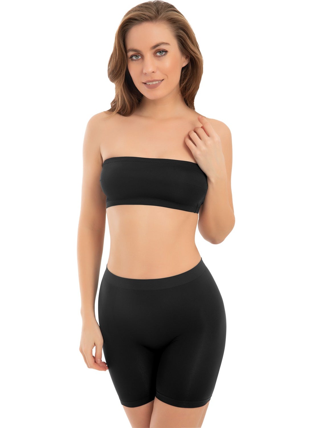 COTTONHILL - Premium - Women's Black Ultra-Comfortable Seamless High Waist Long Leg Boxer - Image 1