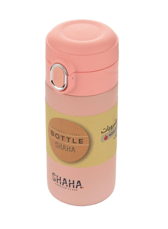 SHAHA زجاجة مفرغة من الفولاذ المقاوم للصدأ سعة 300 مل، وردية - Image 3