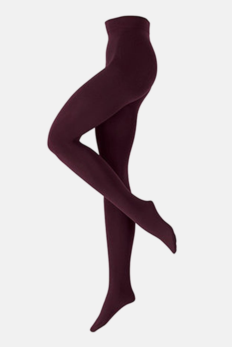 Tchibo Women Plain Full Tights, Maroon  - Image 2