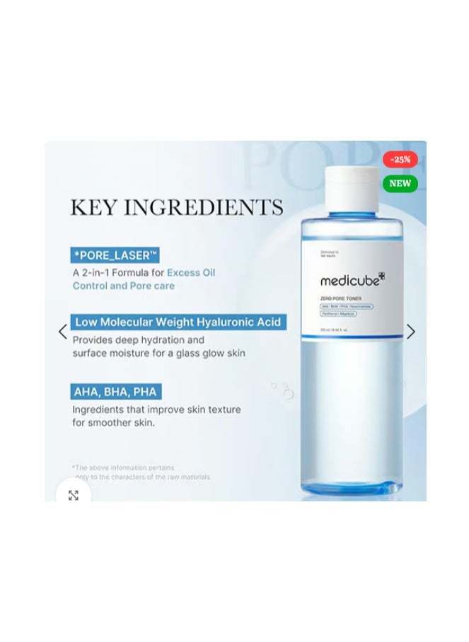 Medicube MEDICUBE-ZERO PORE TONER 250ML  - Image 3