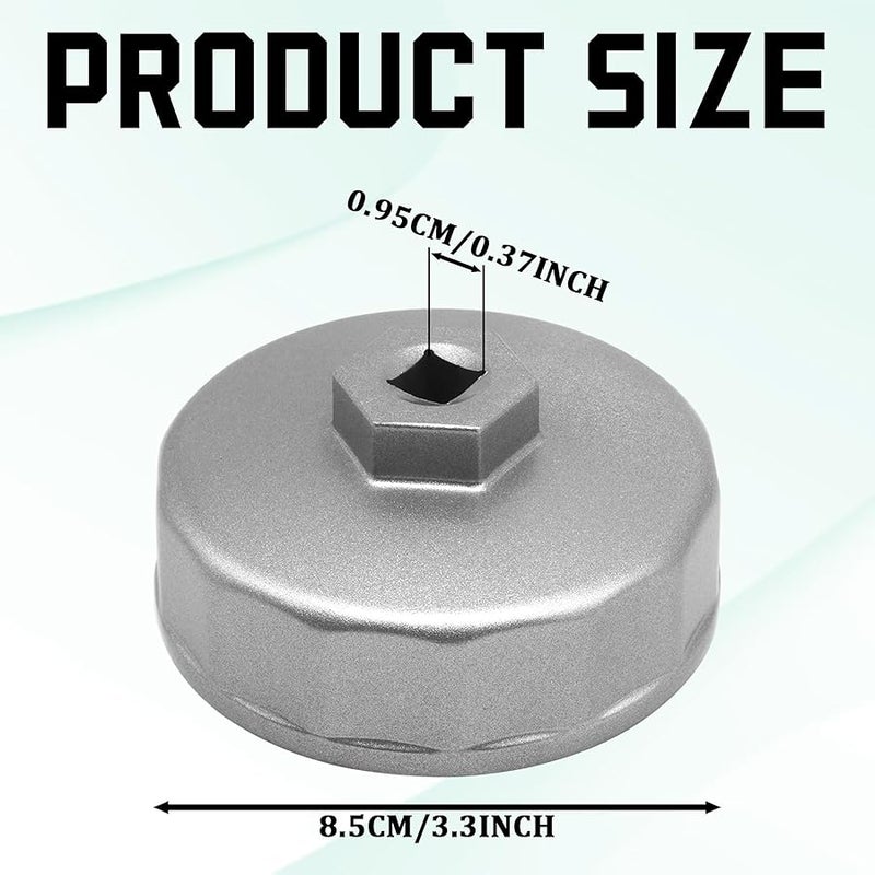 QQWD Oil Filter Wrench, Heavy Duty 74mm 14 Flutes Oil Filter Cap Wrenches Removal Tool Compatible with Mercedes Benz, Audi, VW, Porsche, Audi, Mazda, Sprinter Select Mobil1, Bosch, Mahle - Image 2