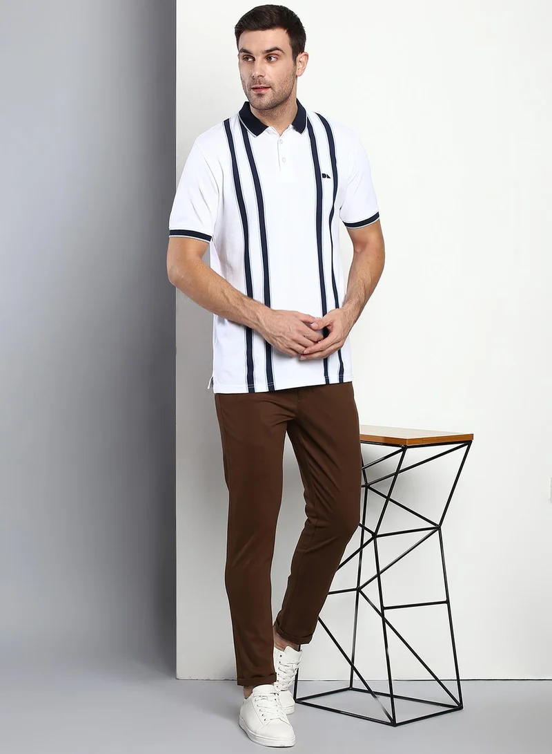 دينيس لينغو تشينو قطن رجالي بقصة مستقيمة - خصر متوسط، طول كامل، إغلاق بأزرار وسحاب