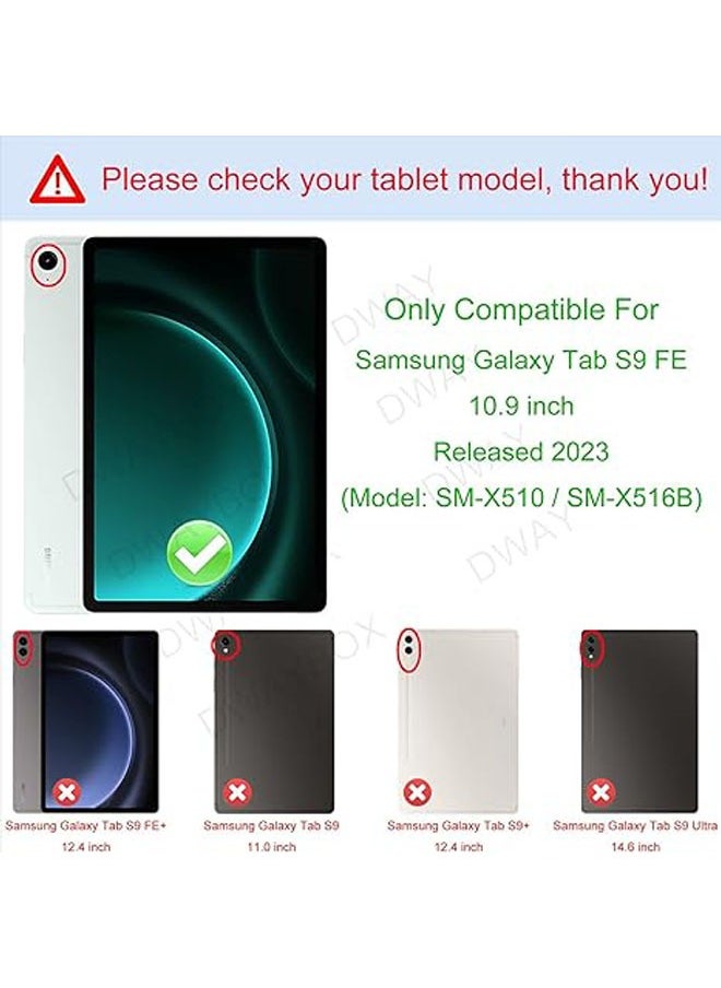 General - For Samsung Galaxy Tab S9 FE SM-X510/X516B 10.9-Inch, 360° Swivel Stand Shockproof Smart Tablet Case with Pen Holder and Detachable Wireless Keyboard - Image 1