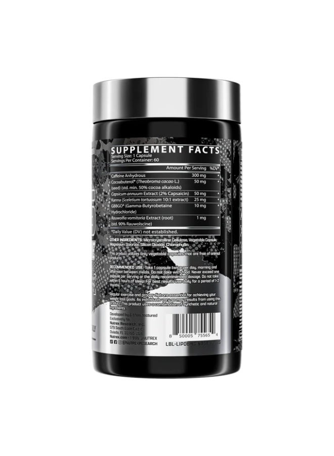 Nutrex Research Lipo 6 Hardcore Maximum Fat Burner, 60 Capsules - Image 2
