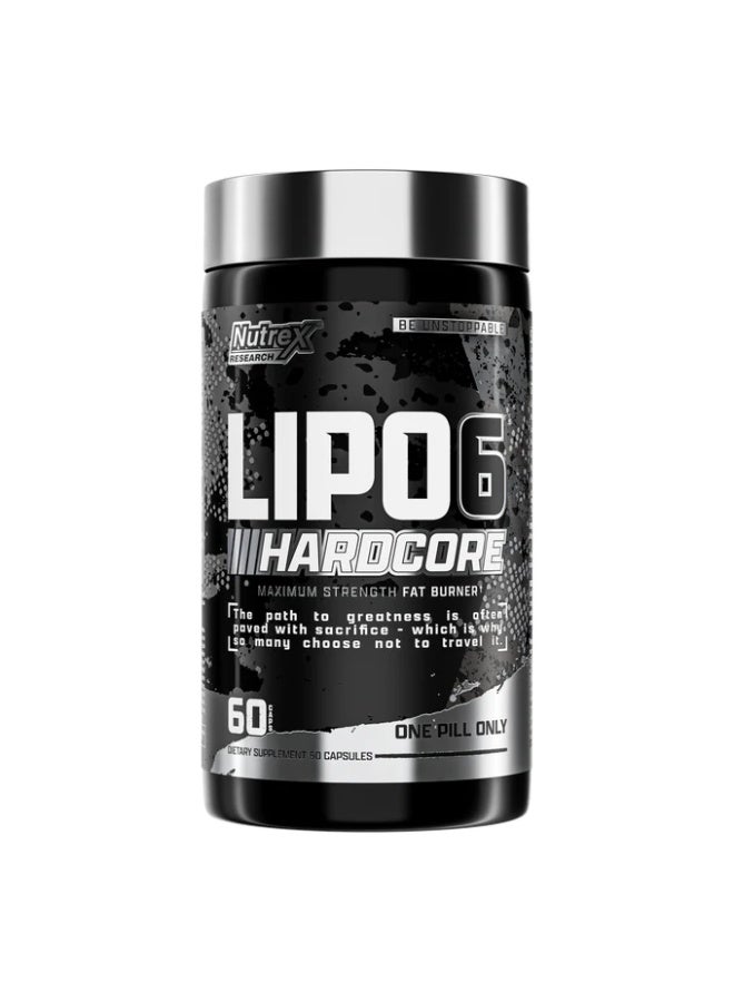Nutrex Research Lipo 6 Hardcore Maximum Fat Burner, 60 Capsules - Image 1