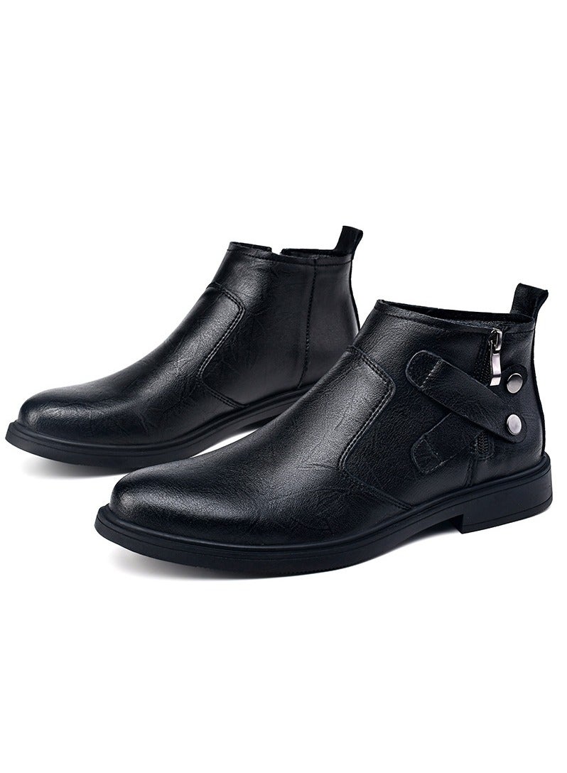KUYING New Men's Casual Leather Boots - Image 1