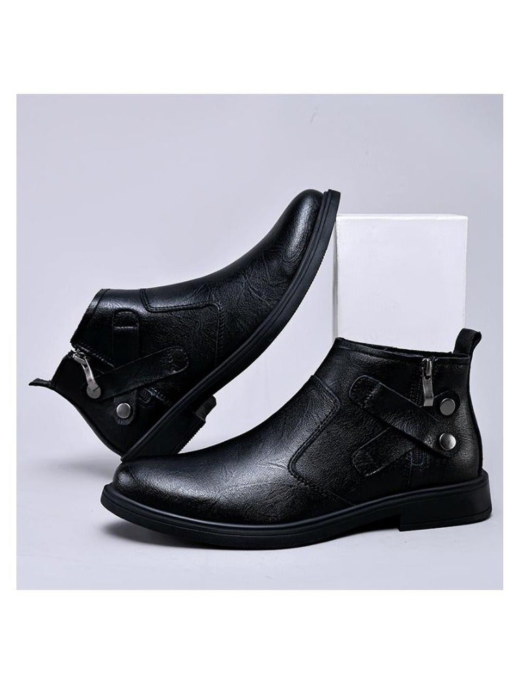 KUYING New Men's Casual Leather Boots - Image 3