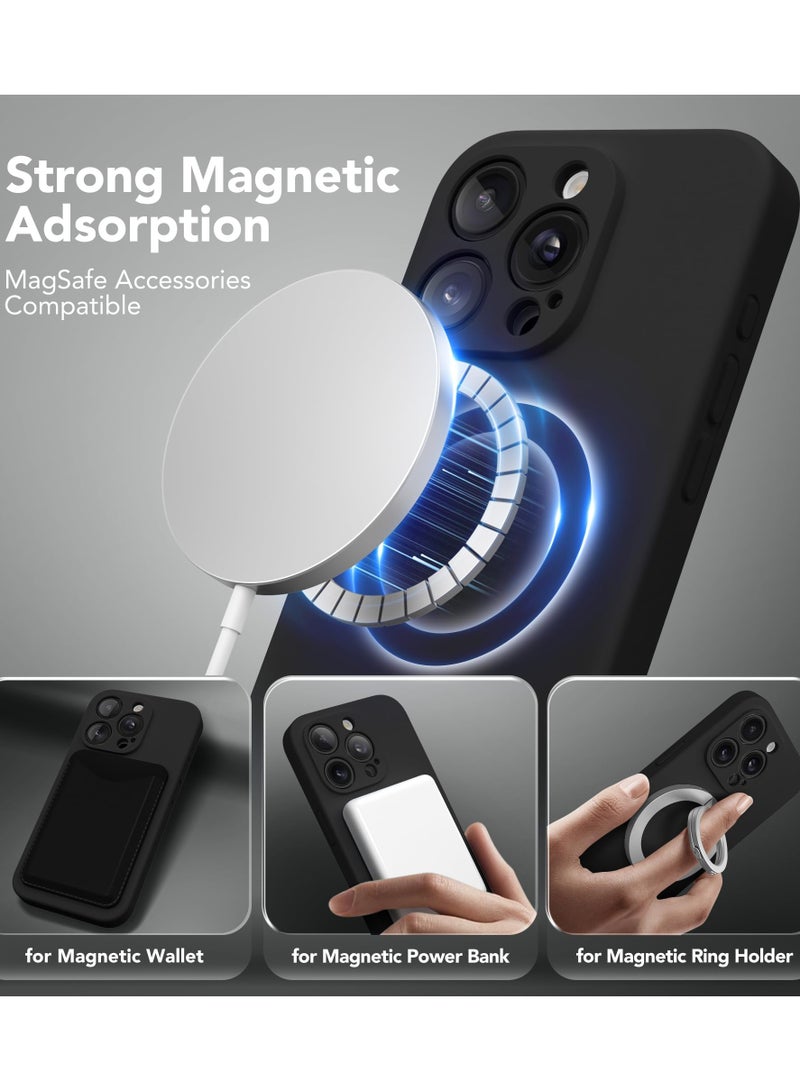 SUYDANBOX Magnetic for iPhone 15 Pro Max Case Compatible with MagSafe [Full Camera Protection][Screen Protector] Silicone Shockproof Protective Phone Case for iPhone 15 Pro Max 6.7" Black - Image 2