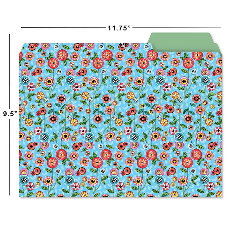 Current Mary Engelbreit File Folders Value Pack - Bulk Set of 24, 6 Pretty Decorative Designs, 1/3 Cut Tabs, Heavy-Duty Paper Stock, Office Supplies for Home & Work, 9-Â½â€ x 11-Â¾â€ Letter Size - Image 2
