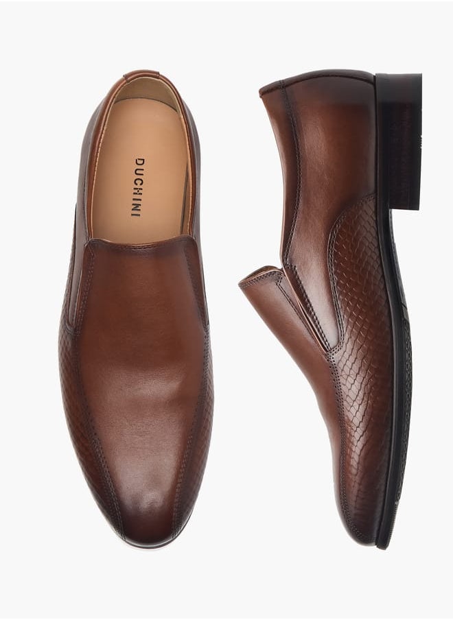 DUCHINI Men's Textured Slip-On Loafers  - Image 1