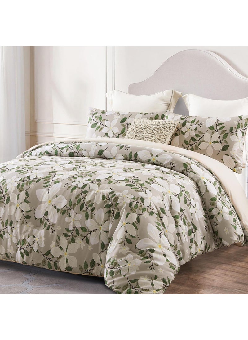 Whale Flotilla Whale Flotilla King Size Comforter Set  Printed Beige Soft Warm Bedding Comforter Sets for King Size Bed Set  3 Pieces Micoriber Floral Comforter  - Image 1