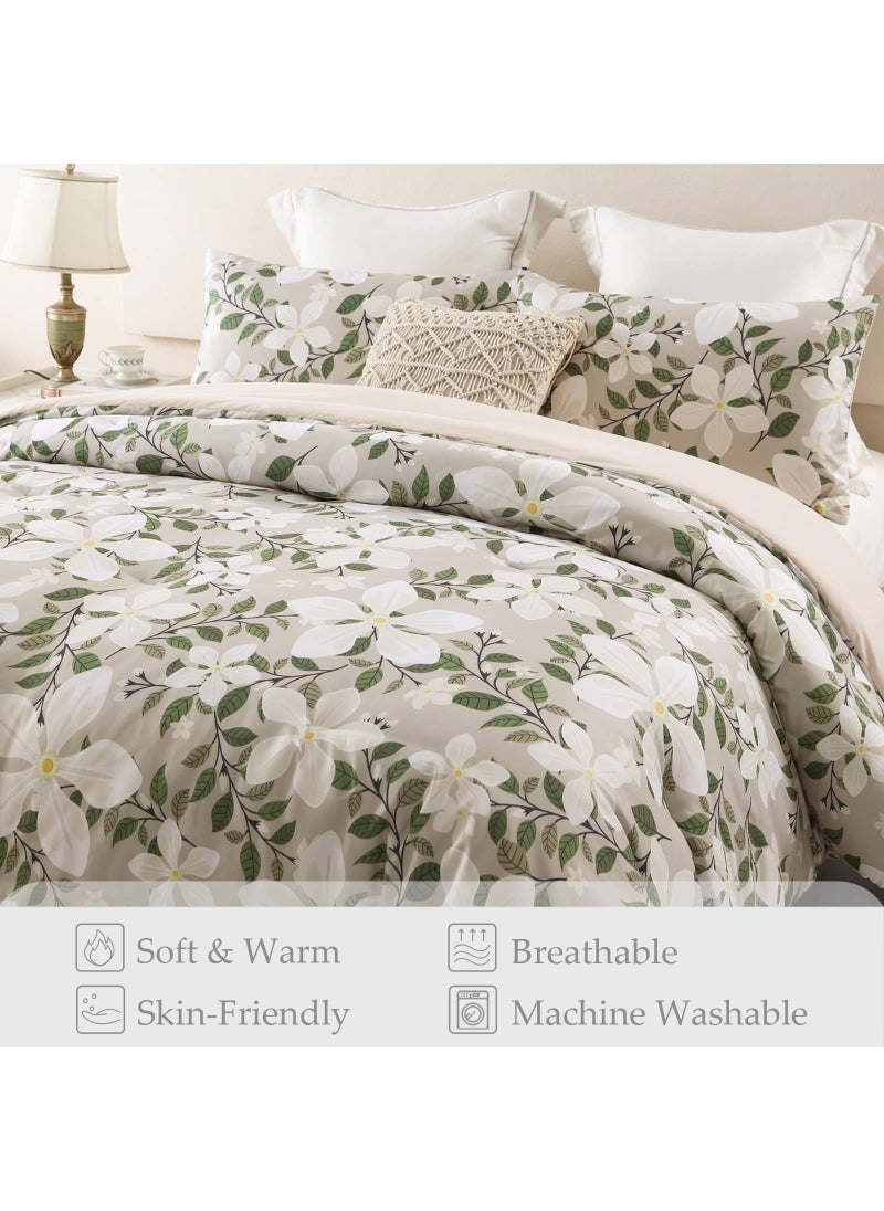 Whale Flotilla Whale Flotilla King Size Comforter Set  Printed Beige Soft Warm Bedding Comforter Sets for King Size Bed Set  3 Pieces Micoriber Floral Comforter  - Image 3