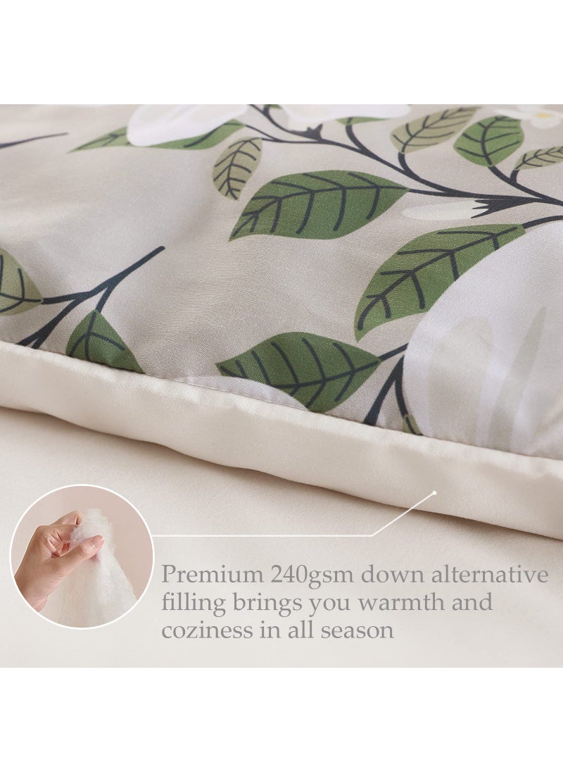 Whale Flotilla Whale Flotilla King Size Comforter Set  Printed Beige Soft Warm Bedding Comforter Sets for King Size Bed Set  3 Pieces Micoriber Floral Comforter  - Image 5