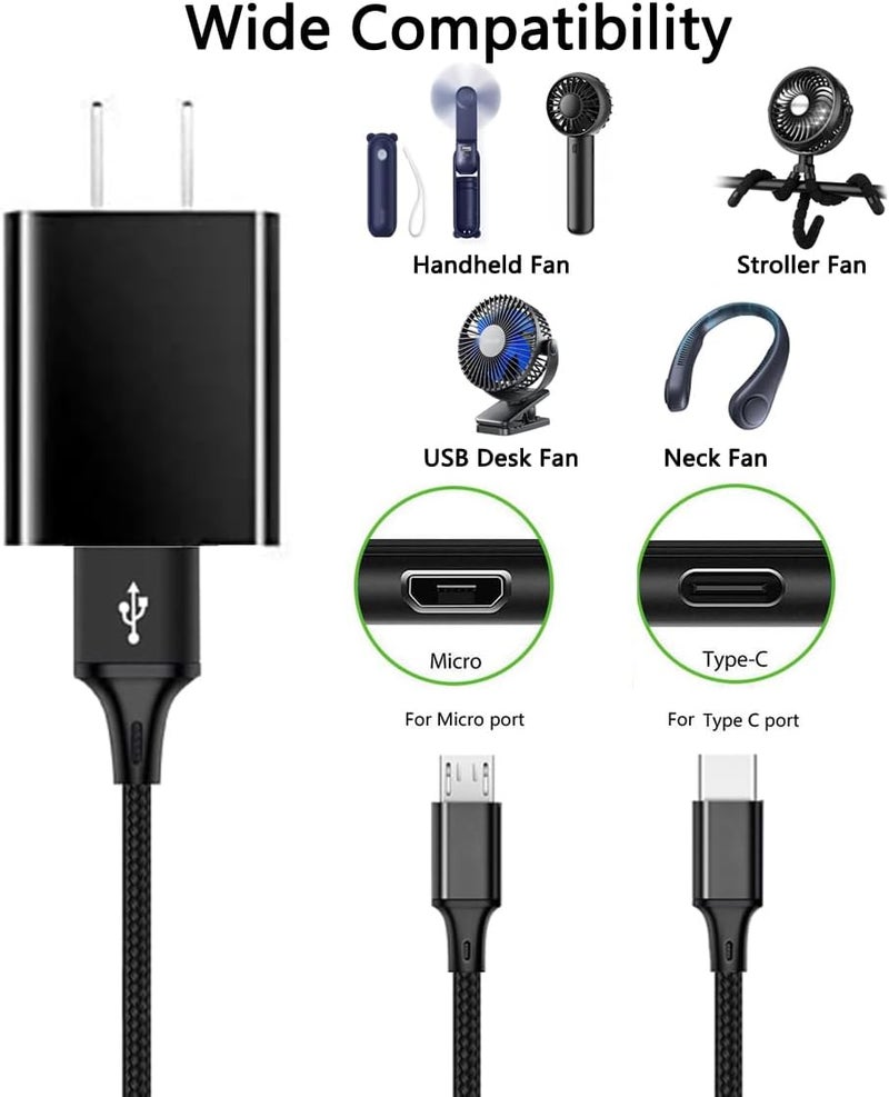 Boda Stroller Fan Charger USB AC Adapter Charger Cord Compatible for AMACOOLSkyGeniussnawowoWiHooGUSGUKoonie Stroller Fan - Image 2