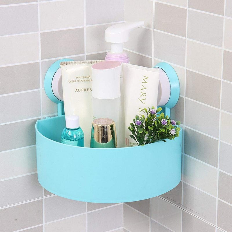 Koniry Wall Mount Triangle Shape Unbreakable Fiber Corner Shelf Basket Shower Caddy Rack Storage Shelves - Image 3