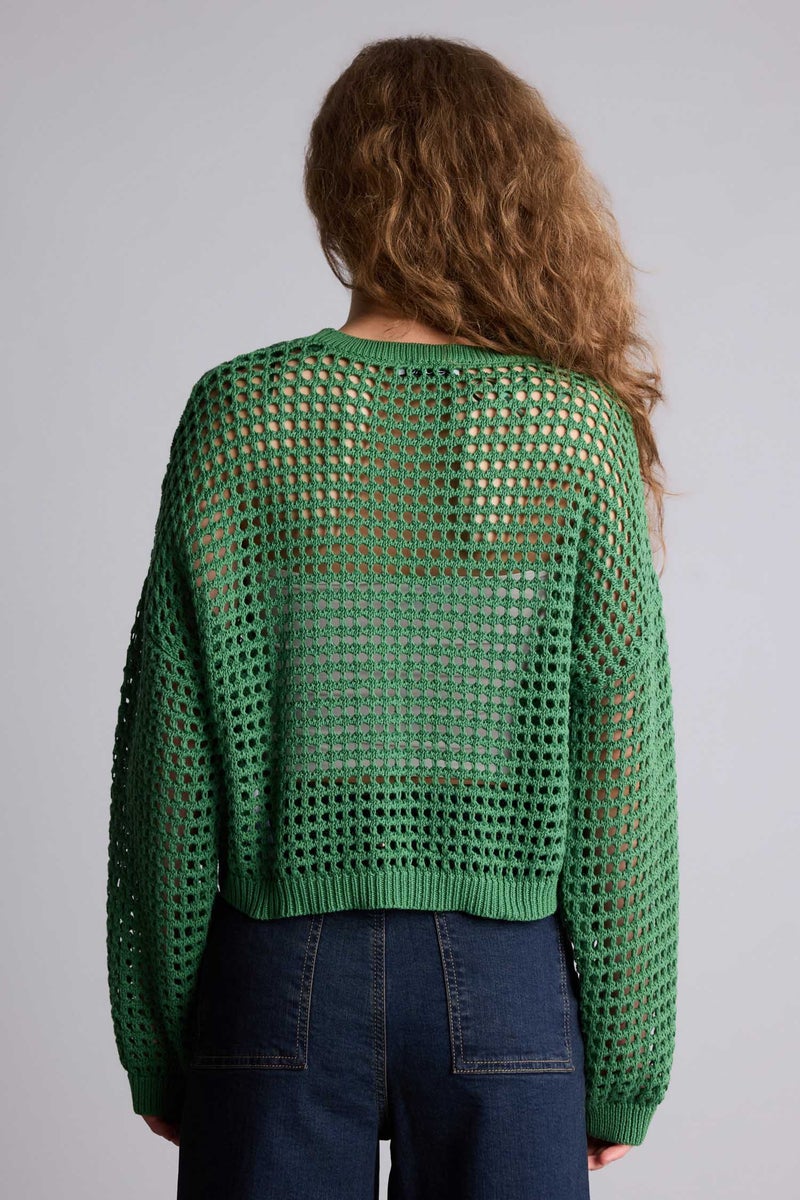 DeFacto Green Woman Cropped Fit Crew Neck KniT Pullover Casual - Image 5
