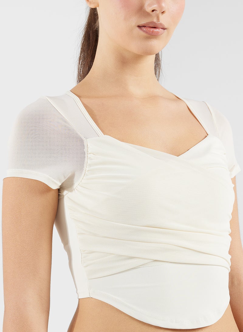 FRWD Mesh Ruched Detail Bra Top  - Image 3