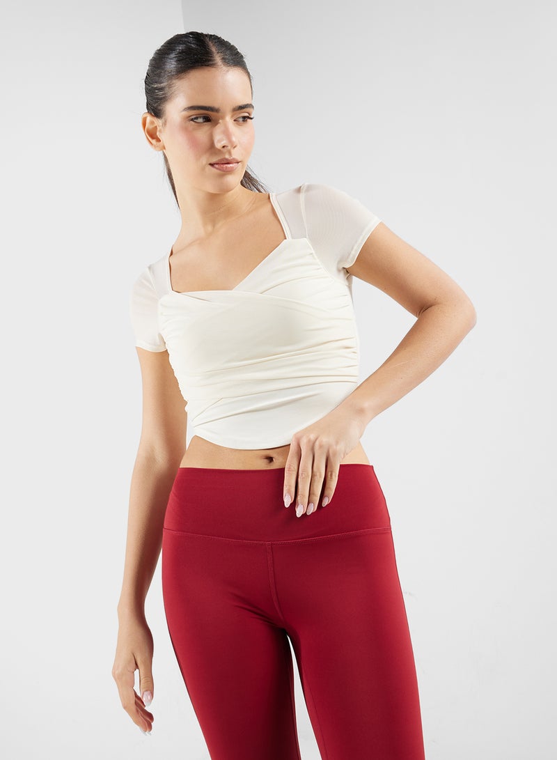 FRWD Mesh Ruched Detail Bra Top  - Image 1