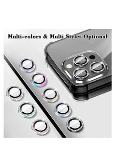 ماركة غير محددة for iPhone 13 Pro Max Camera Lens Protector Bling, Protection Camera Cover Tempered Glass Screen Protector Diamond Metal Individual Ring for 13Pro 6.1" / 13 ProMax 6.7 inch  - Image 2