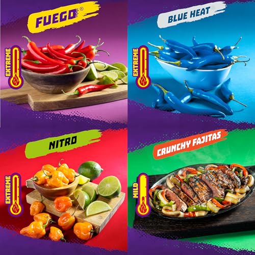 Taki's Takis 18 pc / 1 oz Variety Pack, Assorted Flavored Mixed Rolled Tortilla Chips – (5) Fuego, (5) Blue Heat, (4) Nitro, (4) Crunchy Fajitas - Image 2