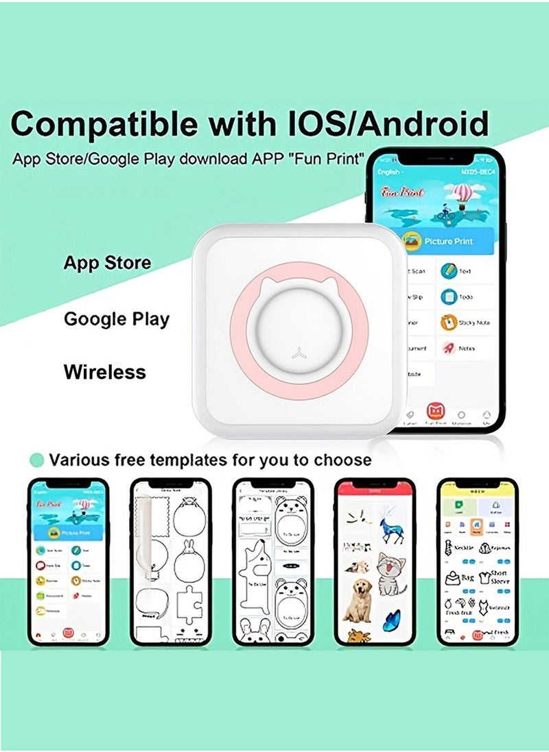 Kidle - Mini Printer,Portable Inkless Sticker Maker,Bluetooth Printer for Phone App Free,Wireless Label Printer,Compatible with iOS&Android - Image 1