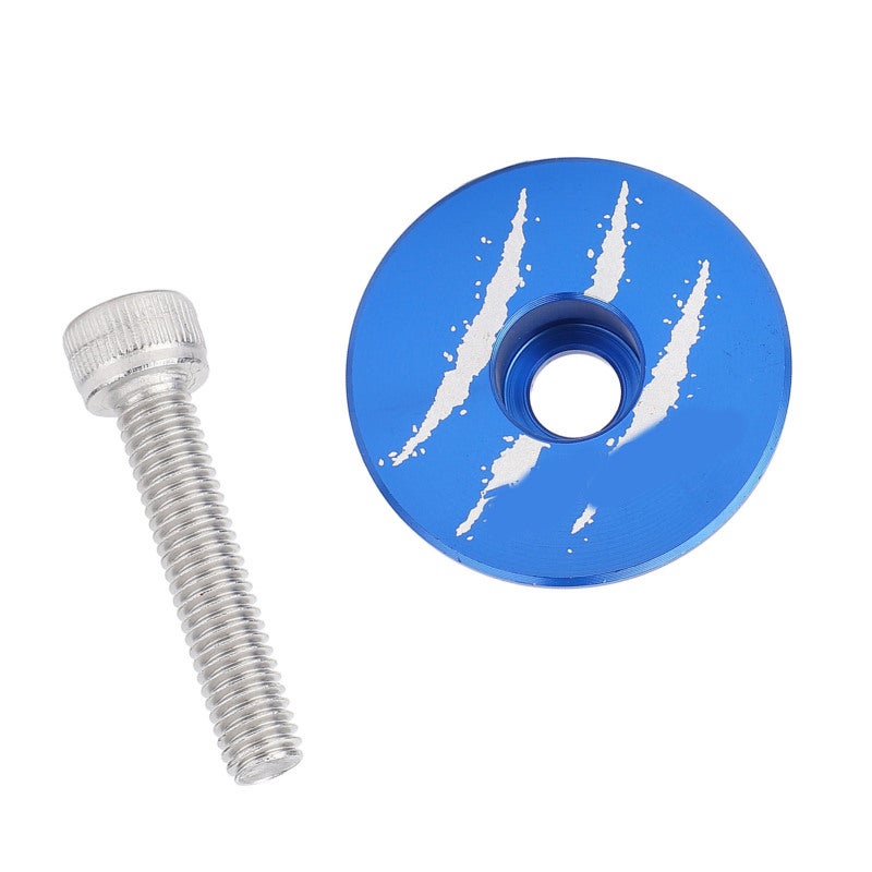 LeBycle Mountain Bike Headset Top Cover 31mm Diameter Blue Aluminum Alloy Stem Cap - Precision Thread Locking Rust Proof Top Cap for Road Bike Carbon Fork Suspension Fork - Image 3