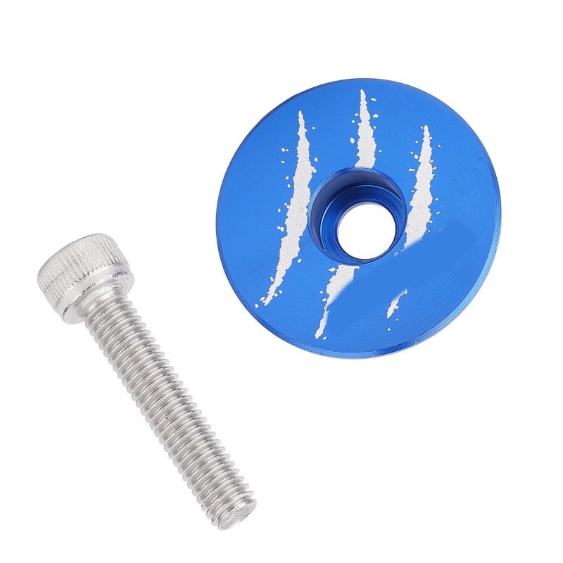 LeBycle Mountain Bike Headset Top Cover 31mm Diameter Blue Aluminum Alloy Stem Cap - Precision Thread Locking Rust Proof Top Cap for Road Bike Carbon Fork Suspension Fork - Image 4