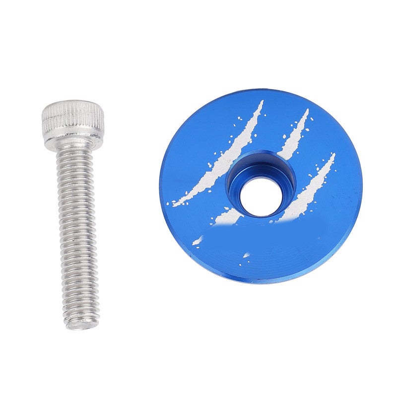 LeBycle Mountain Bike Headset Top Cover 31mm Diameter Blue Aluminum Alloy Stem Cap - Precision Thread Locking Rust Proof Top Cap for Road Bike Carbon Fork Suspension Fork - Image 1