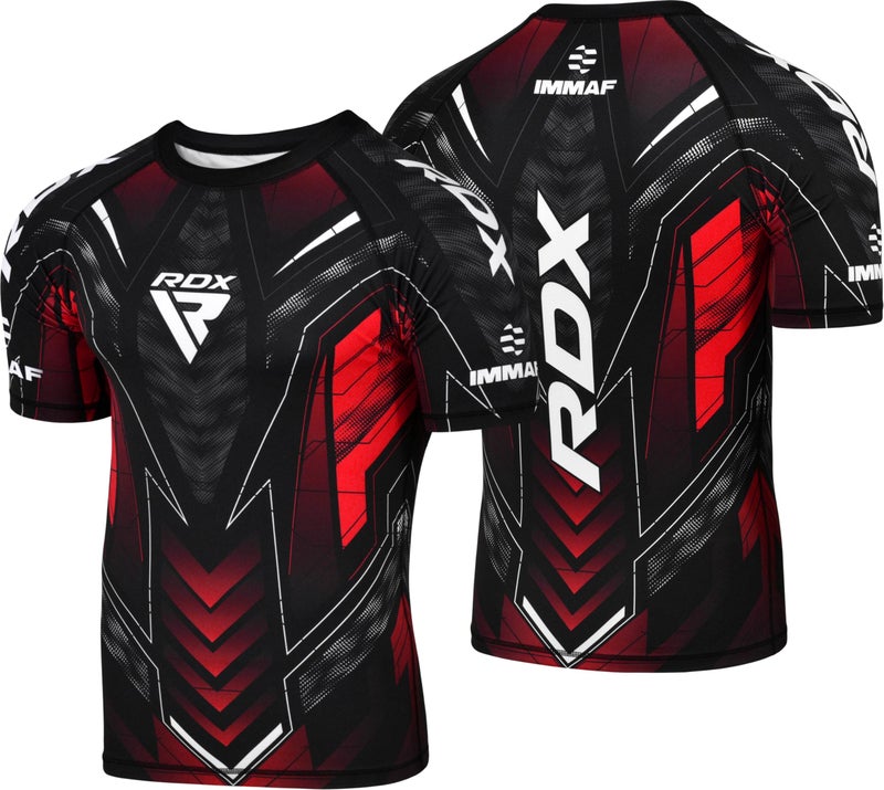 RDX IMMAF Approved Half Sleeves Compression TShirt Flexible Men Shirt for Competition Level and Training Sessions Red - Image 2