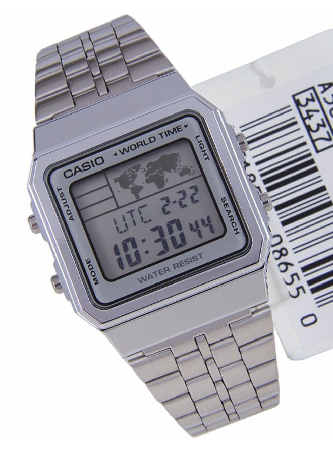 CASIO Men Stainless Steel Digital Watch A-500WA-7DF - 35 mm - Silver - Image 3