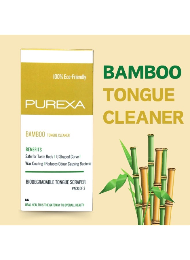 PUREXA مجموعة العناية بالفم للأطفال من PUREXA | تشمل فرشاتي أسنان من الخيزران بشعيرات ناعمة و3 أدوات لتنظيف اللسان من الخيزران | مجموعة صحية صديقة للبيئة وقابلة للتحلل الحيوي - Image 3