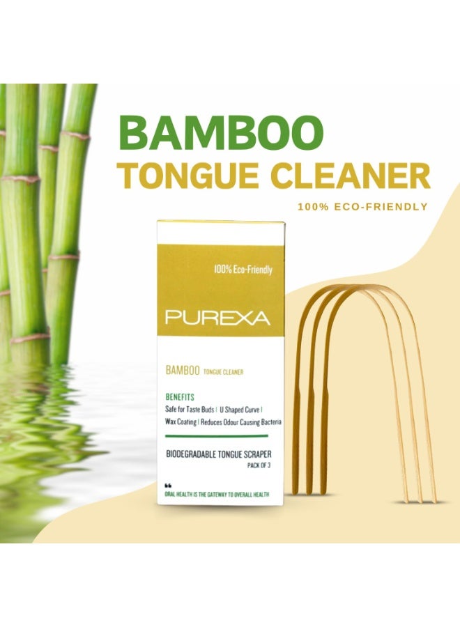 PUREXA مجموعة العناية بالفم للأطفال من PUREXA | تشمل فرشاتي أسنان من الخيزران بشعيرات ناعمة و3 أدوات لتنظيف اللسان من الخيزران | مجموعة صحية صديقة للبيئة وقابلة للتحلل الحيوي - Image 2