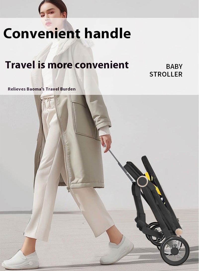 MaBaby Baby Stroller, Can Sit And Lie,Three Point Safety Belt Lightweight Stroller For Travel, With Handle And Pocket  - Image 3