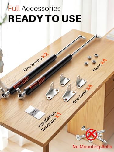 PAMAGOO 17 inch 67 lbs Gas Strut Shocks, 300 N Per Prop with L-Type Mounts for Window, Floor Door, Toolbox Lid, Cabinet Cover, Other Medium Equipment, ONLY FIT 53-73 LBS Weights, 2 Pack Gas Spring by PAMAGOO - Image 3