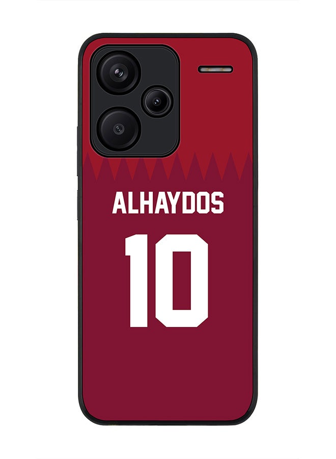 Stylizedd Rugged Black Edge Case for Xiaomi Redmi Note 13 Pro Plus, Slim fit Case Thin Cover -  Football Team - Qatar, Player Name - Alhaydos - Image 1