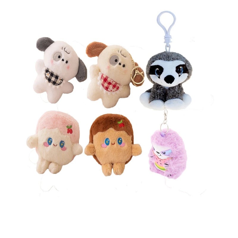 Y&D Ready to Ship Cute Toys Plush Dog Key Ring Stuffed Animal Soft Sloth Keychain Bread Keychain for Kids Bag Purse Backpack Handbag - Image 2