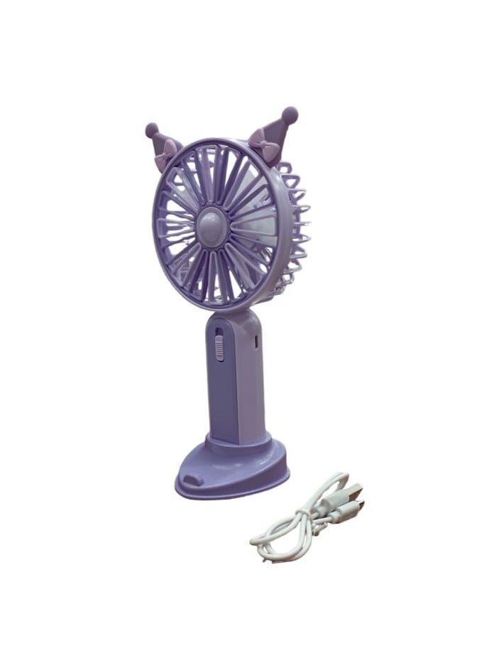NATIONAL GIFT WORLD COMMERCIAL Mini Portable Hand And Desk Fan With Rechargeable Battery USB Cable And Base - Image 2
